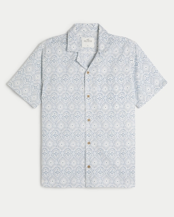 Men s Short Sleeve Pattern Button Through Shirt Men s Clearance HollisterCo