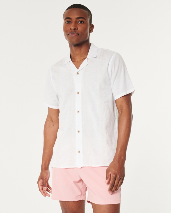 White button up sales shorts