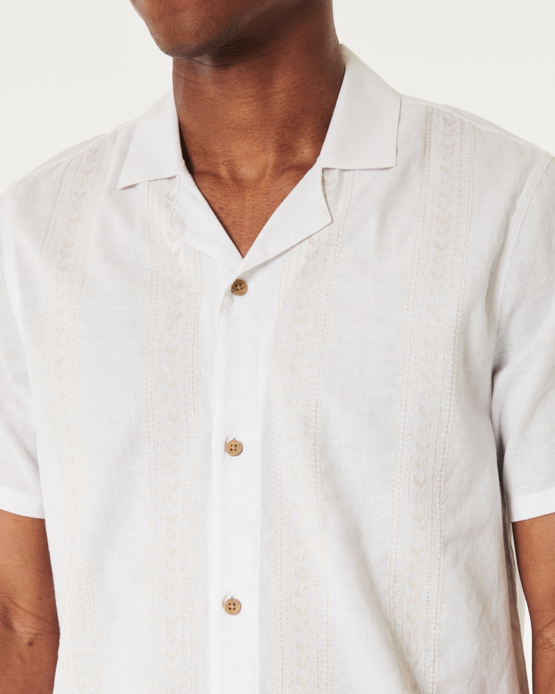 Short-Sleeve Pattern Button-Through Shirt
