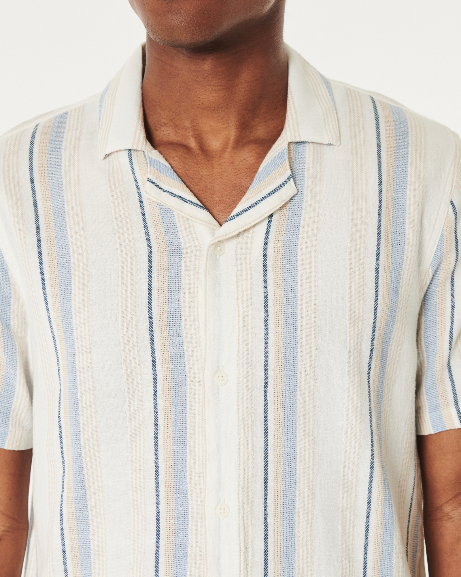 Hollister Short-Sleeve Striped Button-Through Shirt