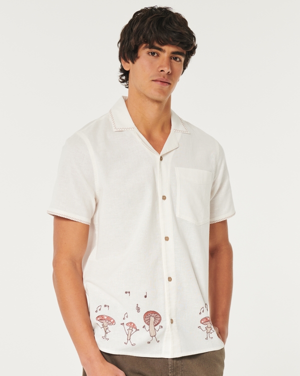 camiseta com ícone de logo piquê com ponta marrom claro homens Hollister  tops TT24P1073 [TT24P1073] : Jaqueta Hollister