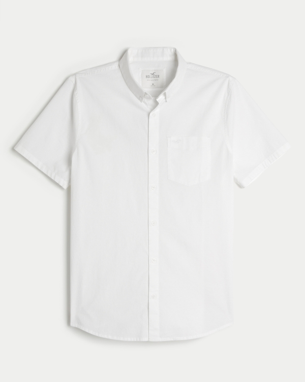 Short-Sleeve Icon Oxford Shirt, White