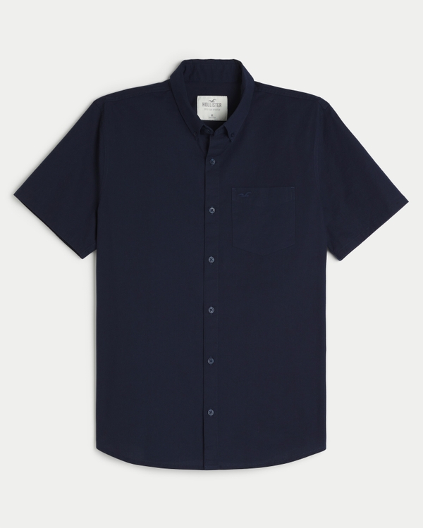 Hollister, Shirts, Hollister Striped Blue Linen Button Down Shirt
