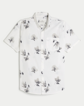 Men's Short-Sleeve Button-Through Shirt | Men's Hollister Men's ...