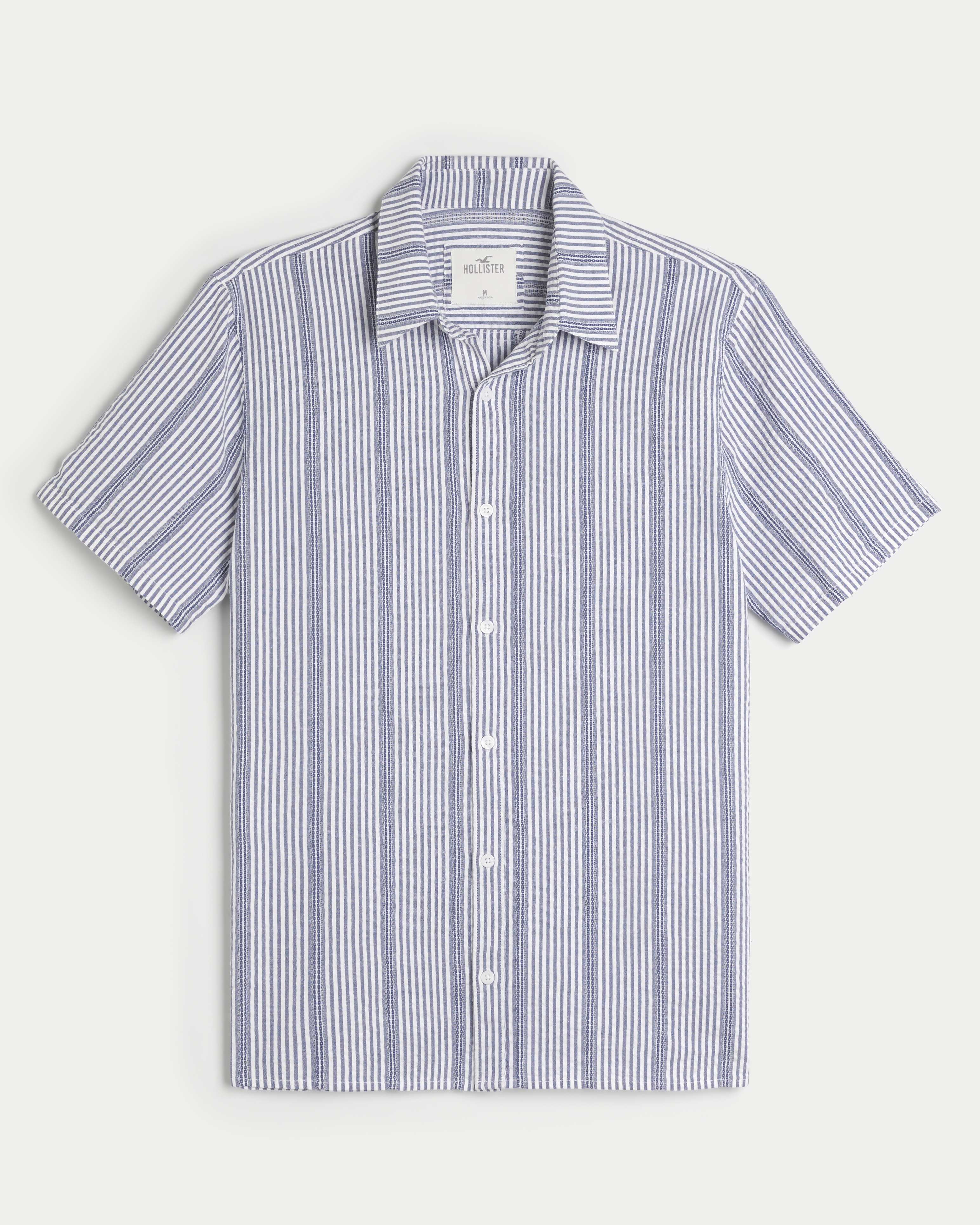 Hollister blue and white striped shirt hotsell