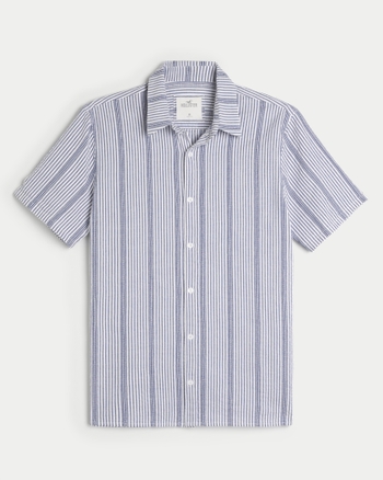 Men's Hollister California Brown & White Striped LS Shirt - Size M on eBid  United States