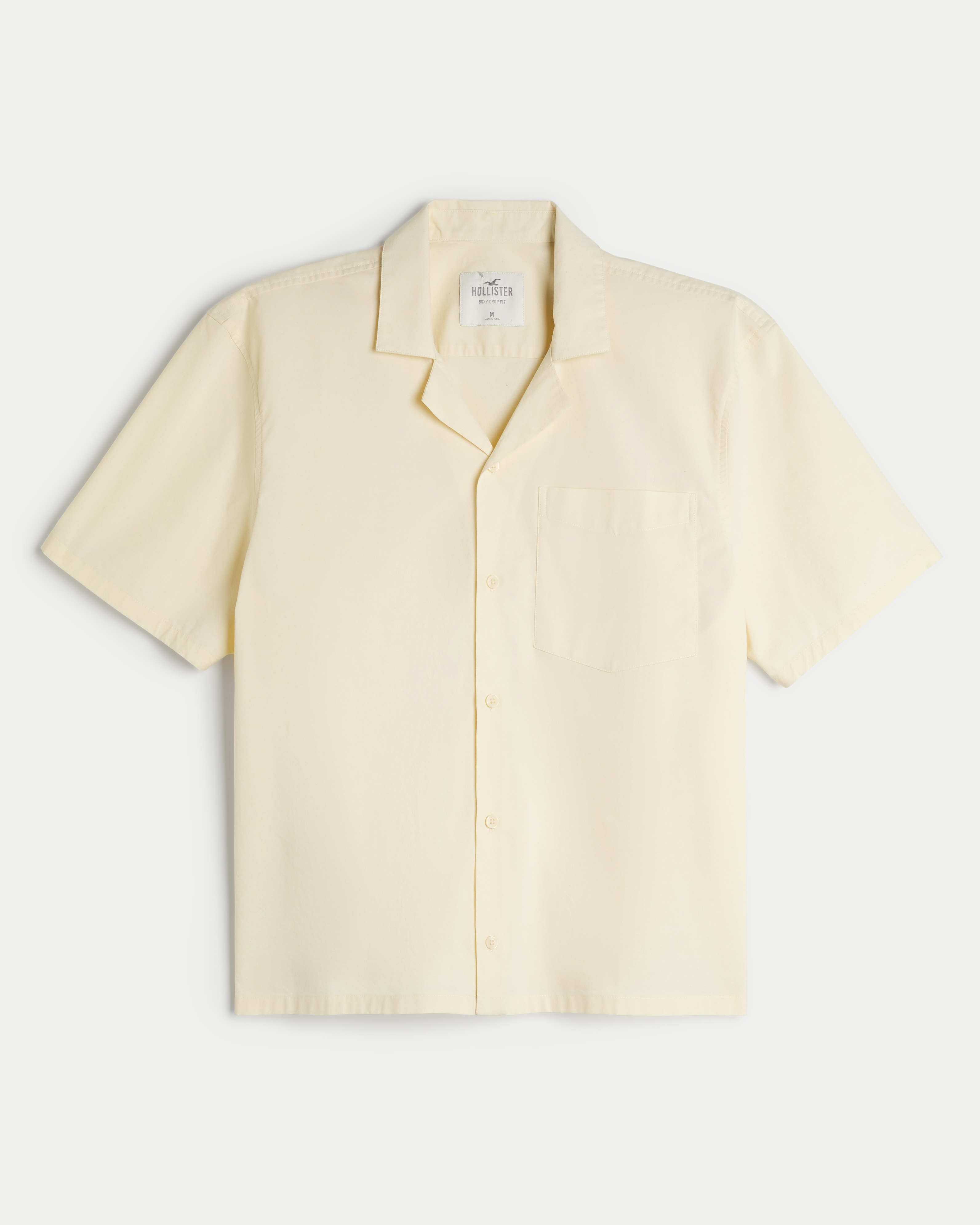 Boxy Cropped Short-Sleeve Poplin Shirt