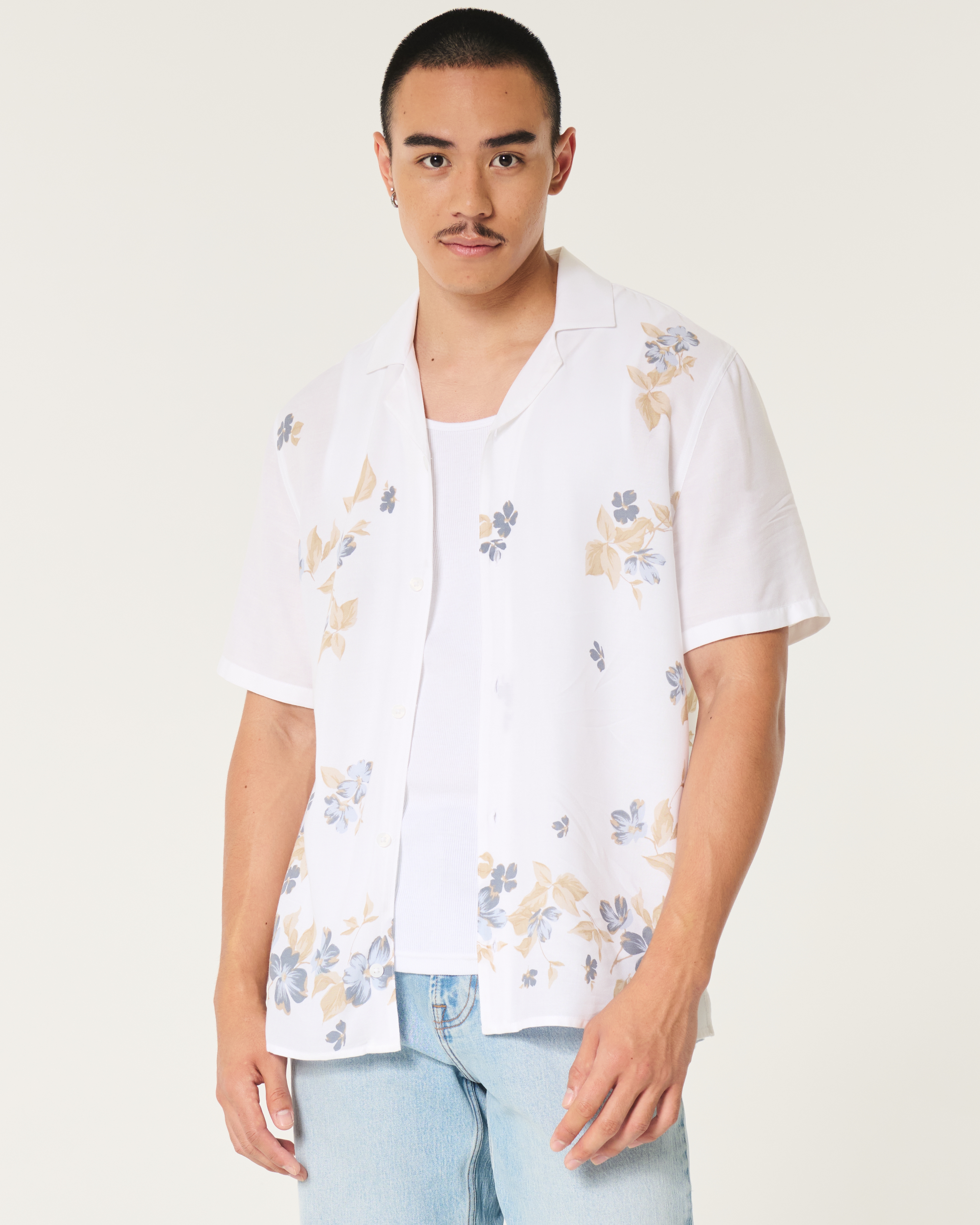 Boxy Short-Sleeve Floral Shirt