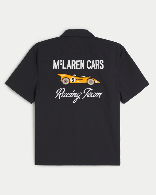 Boxy McLaren Graphic Workwear Shirt, Black