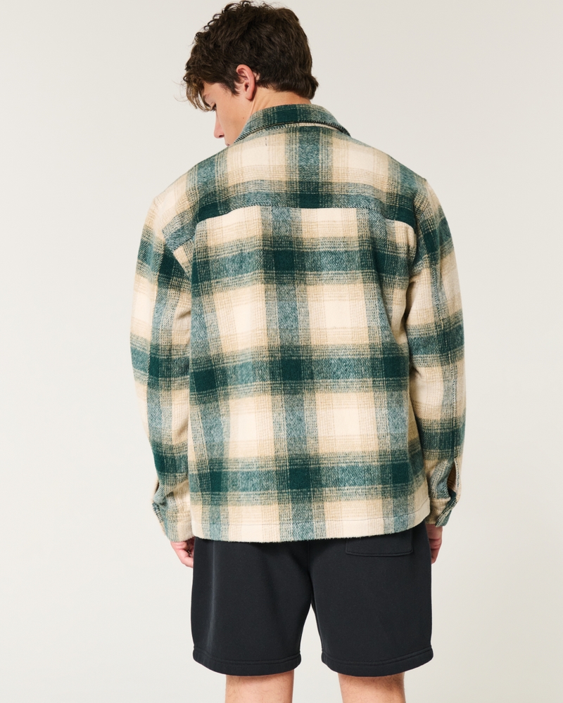 Uomo Giacca-camicia in tessuto spazzolato Uomo Saldi