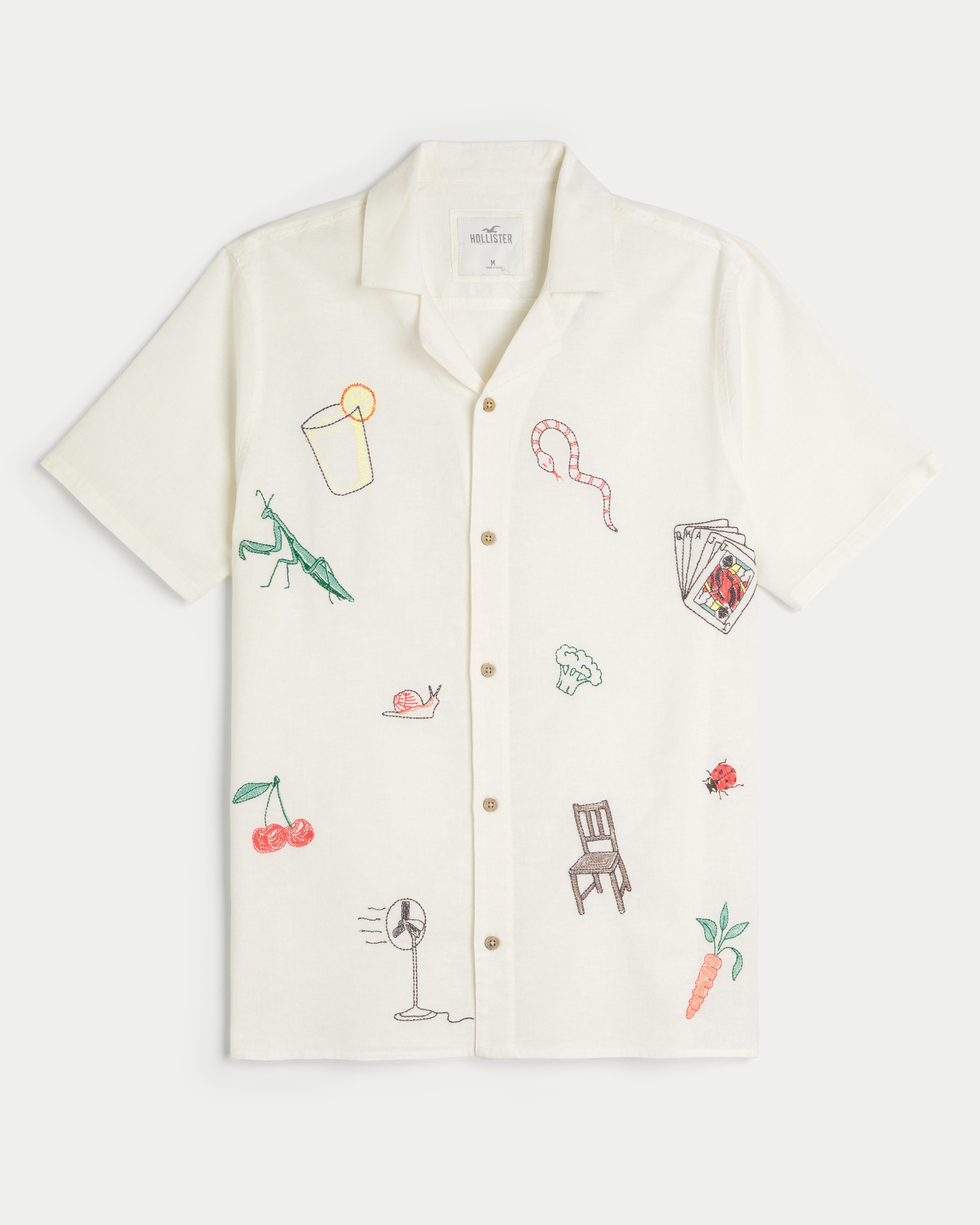 Relaxed Short-Sleeve Embroidered Graphic Shirt