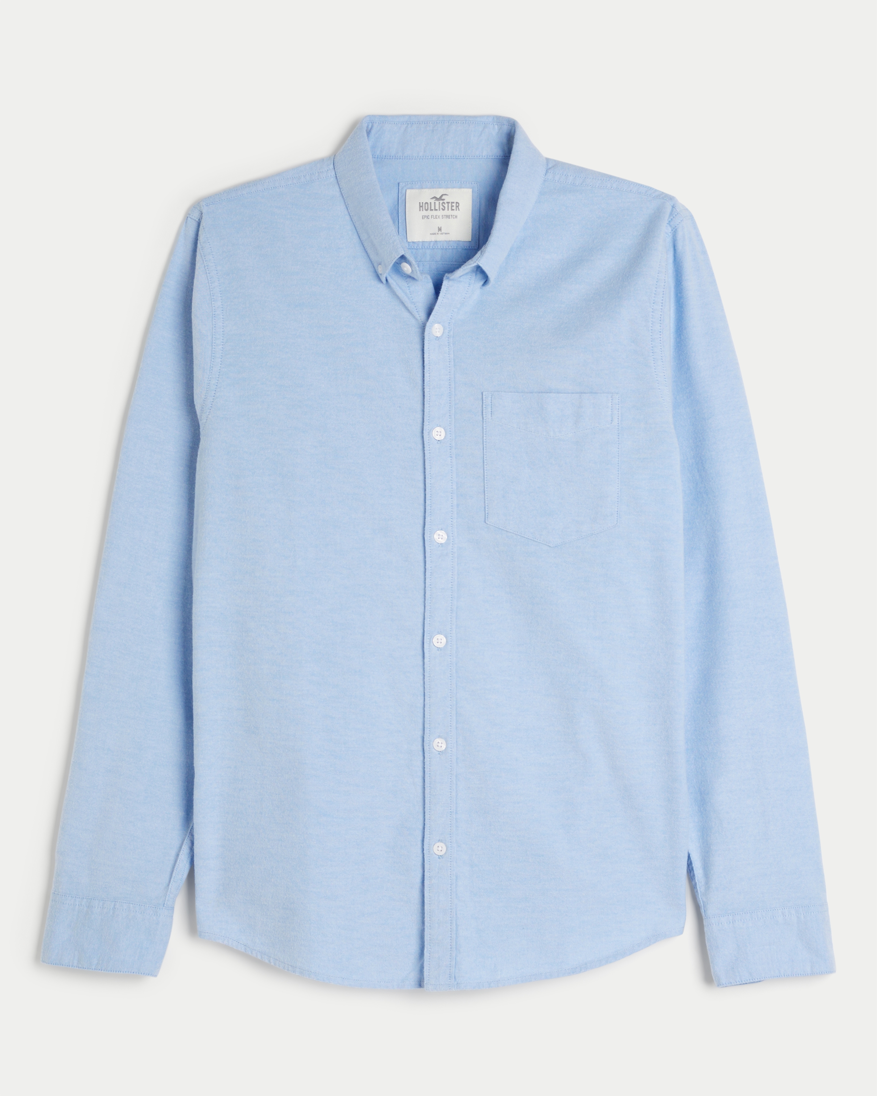 Stretch oxford muscle fit shirt hollister online