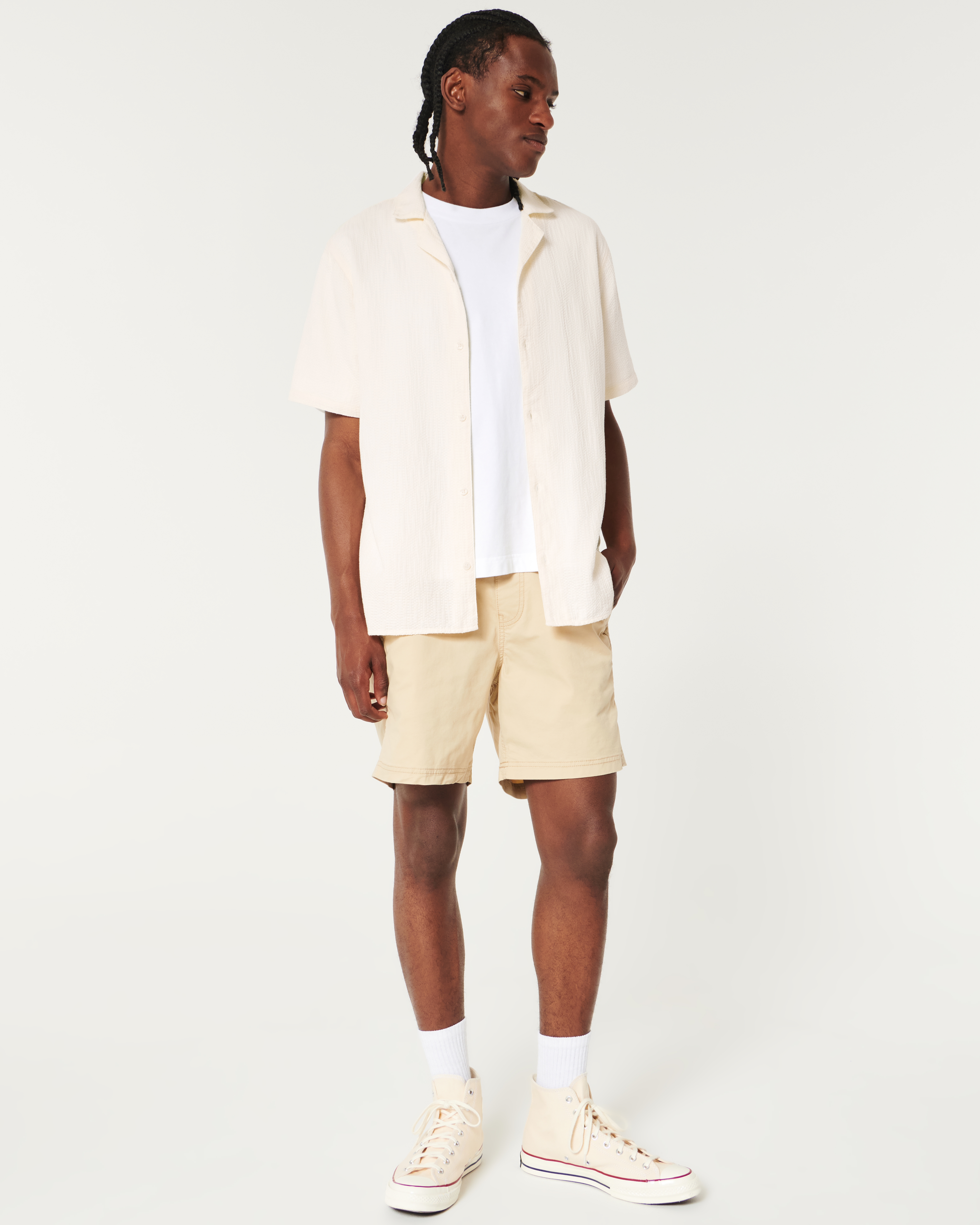 Relaxed Textured Short-Sleeve Shirt