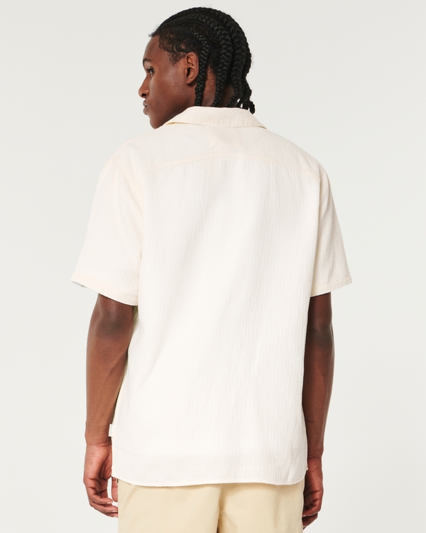 Relaxed Textured Short-Sleeve Shirt