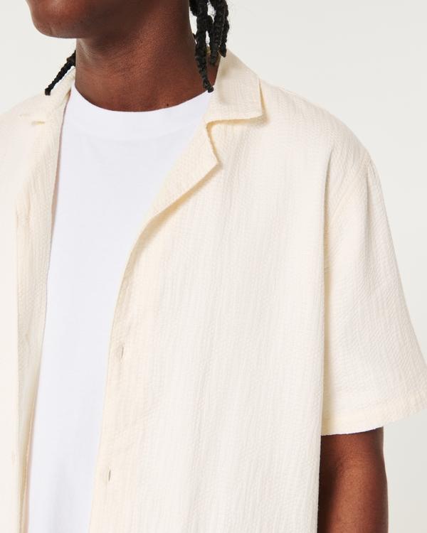 Relaxed Textured Short-Sleeve Shirt