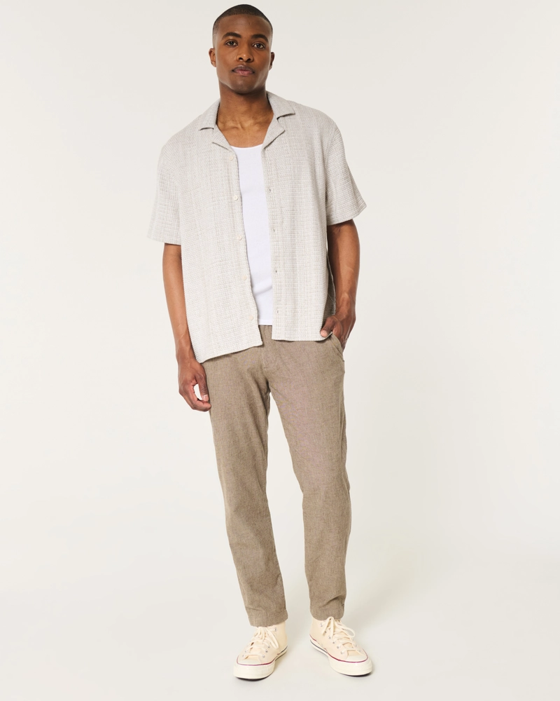 Boxy Short-Sleeve Textured Shirt