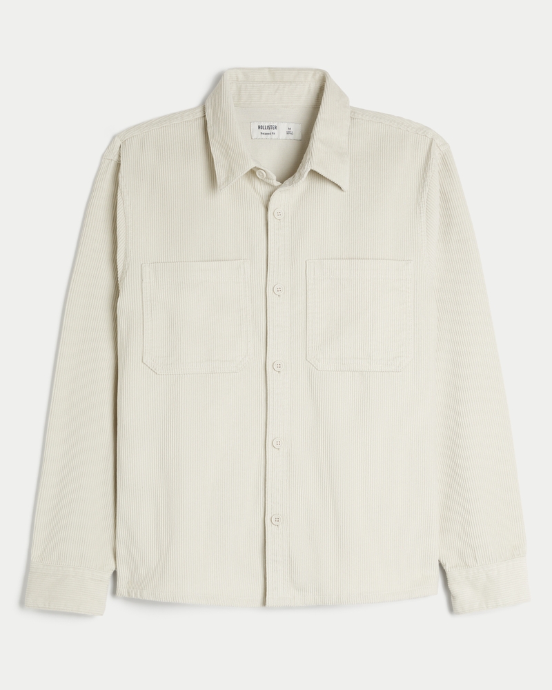 Men s Relaxed Corduroy Overshirt Men s Tops HollisterCo