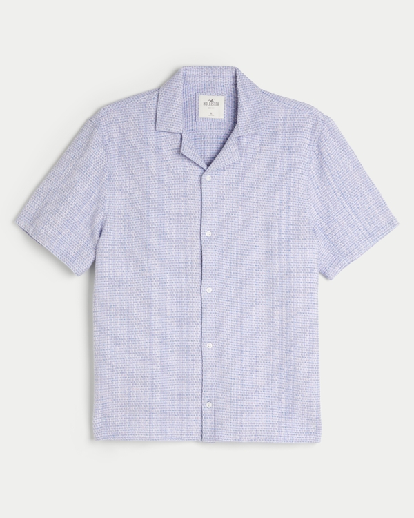 Pride Boxy Textured Short-Sleeve Shirt, Light Purple Pattern