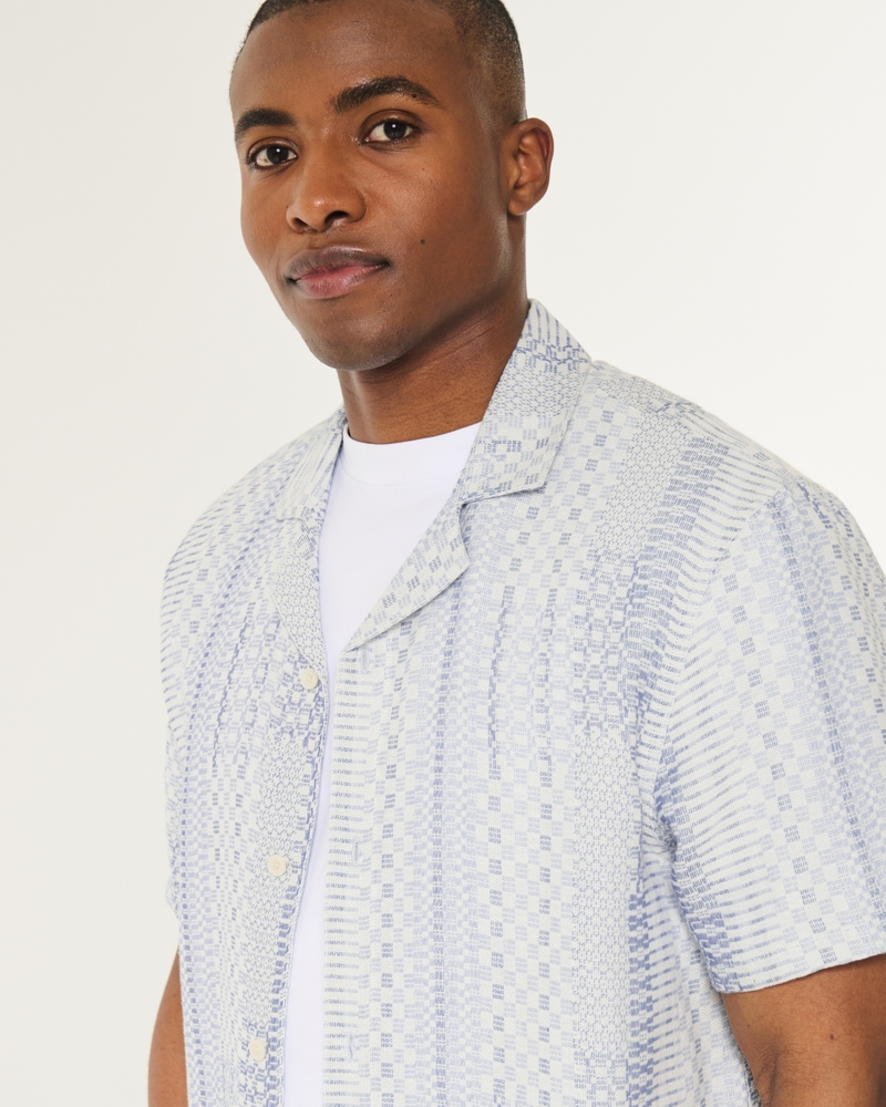 Boxy Jacquard Patchwork Shirt
