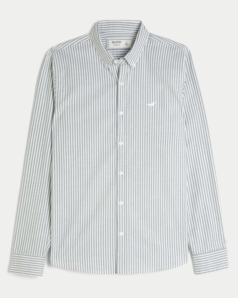 Stretch oxford slim fit shirt hollister on sale