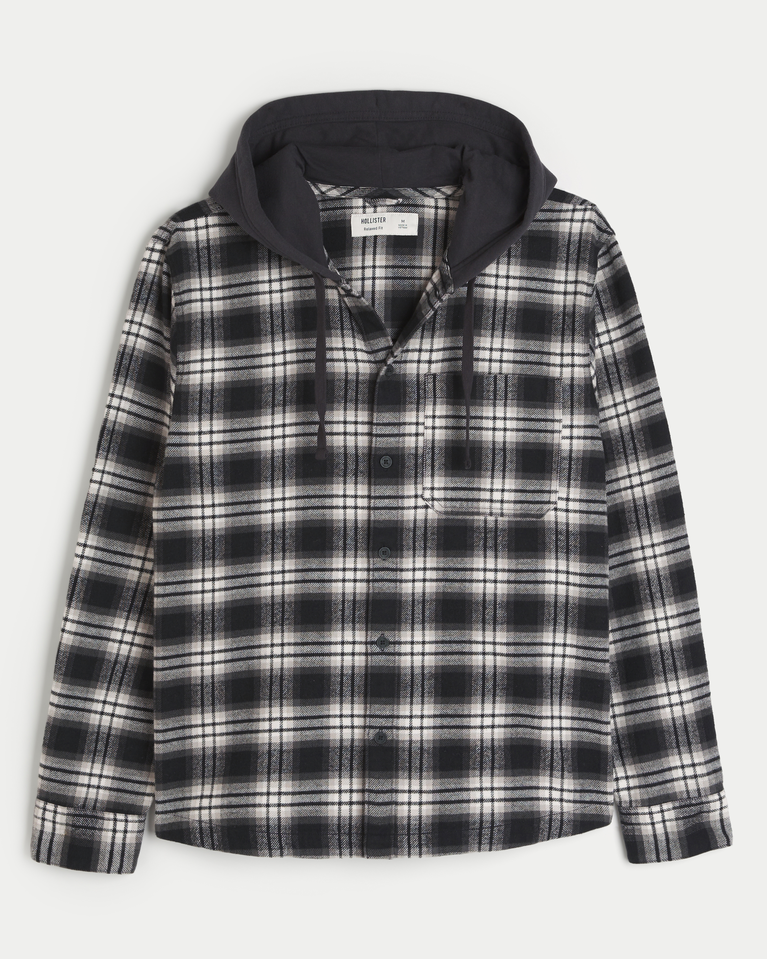 Relaxed Hooded Flannel Shacket