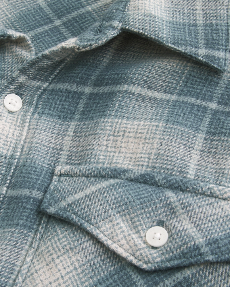 Boxy Crop Flannel Shirt