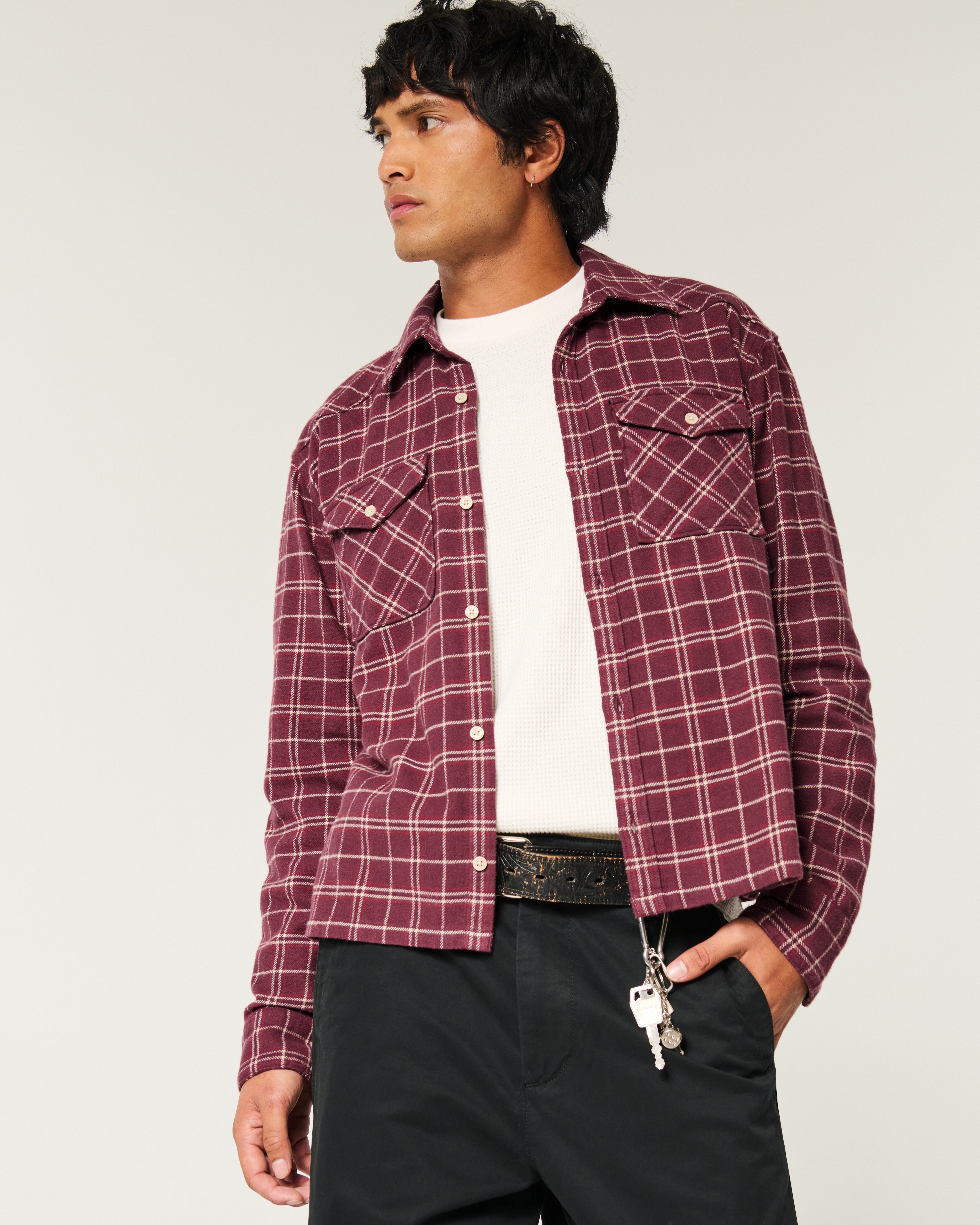 Men's Crop Flannel Shirt | Men's Clearance | HollisterCo.com