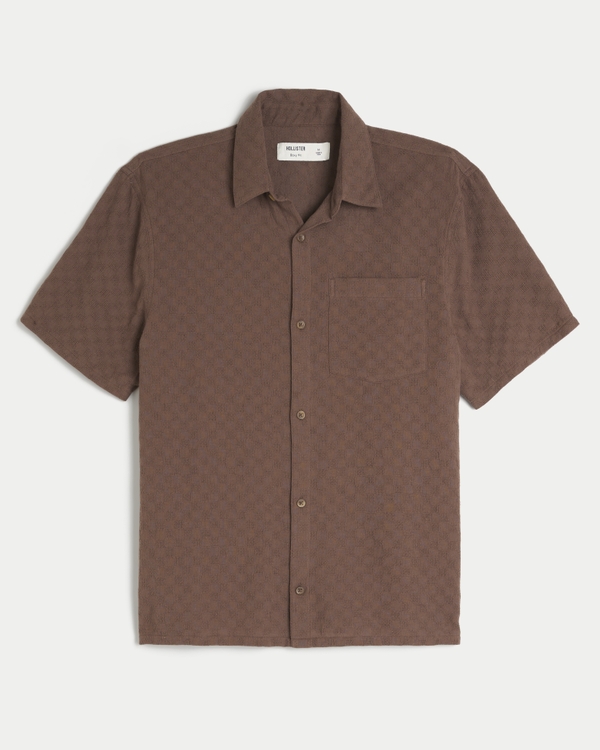 Boxy Short-Sleeve Shirt, Chocolate