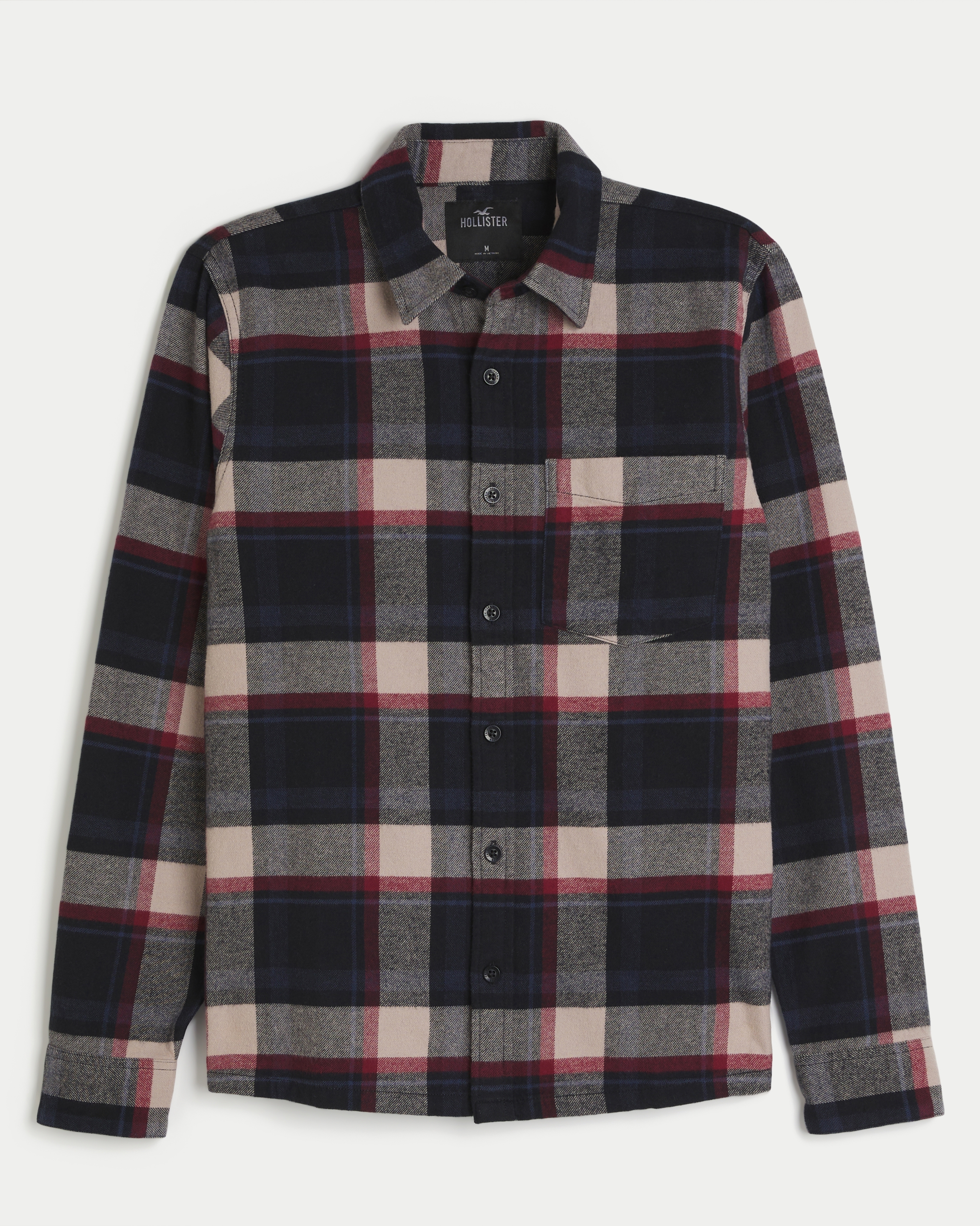 Hollister plaid flannel shirt hotsell