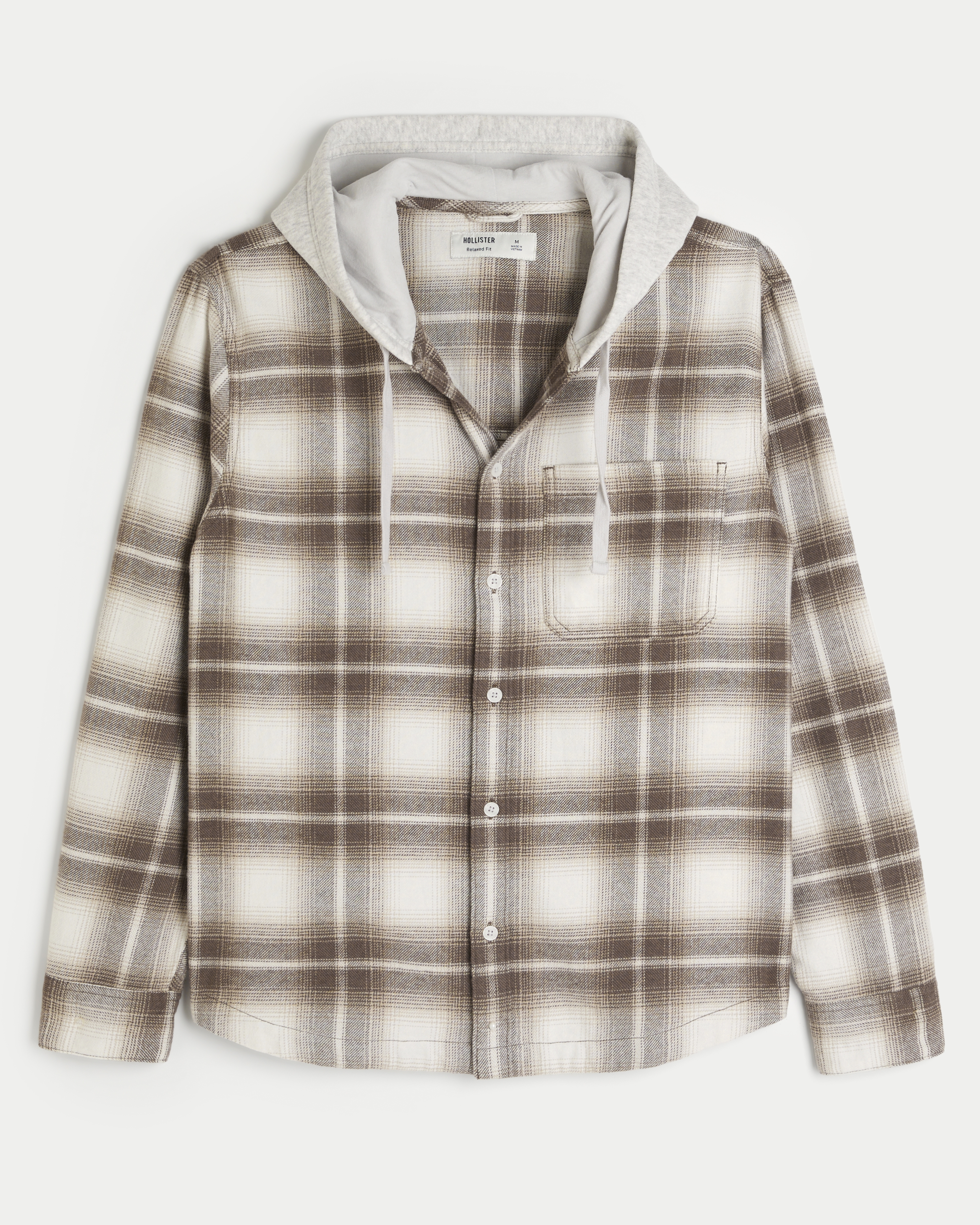 Relaxed Hooded Flannel Shacket