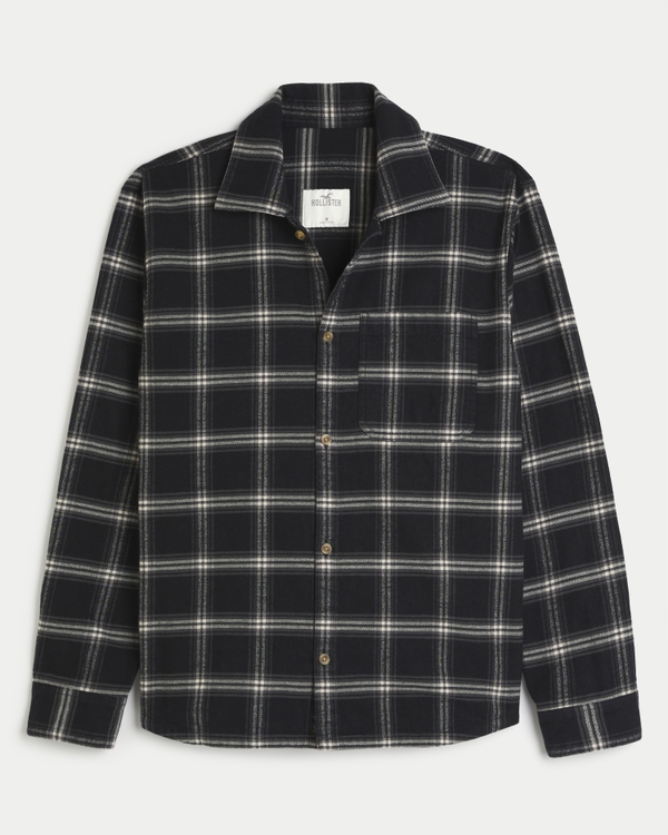 Hollister mens flannel online hoodie