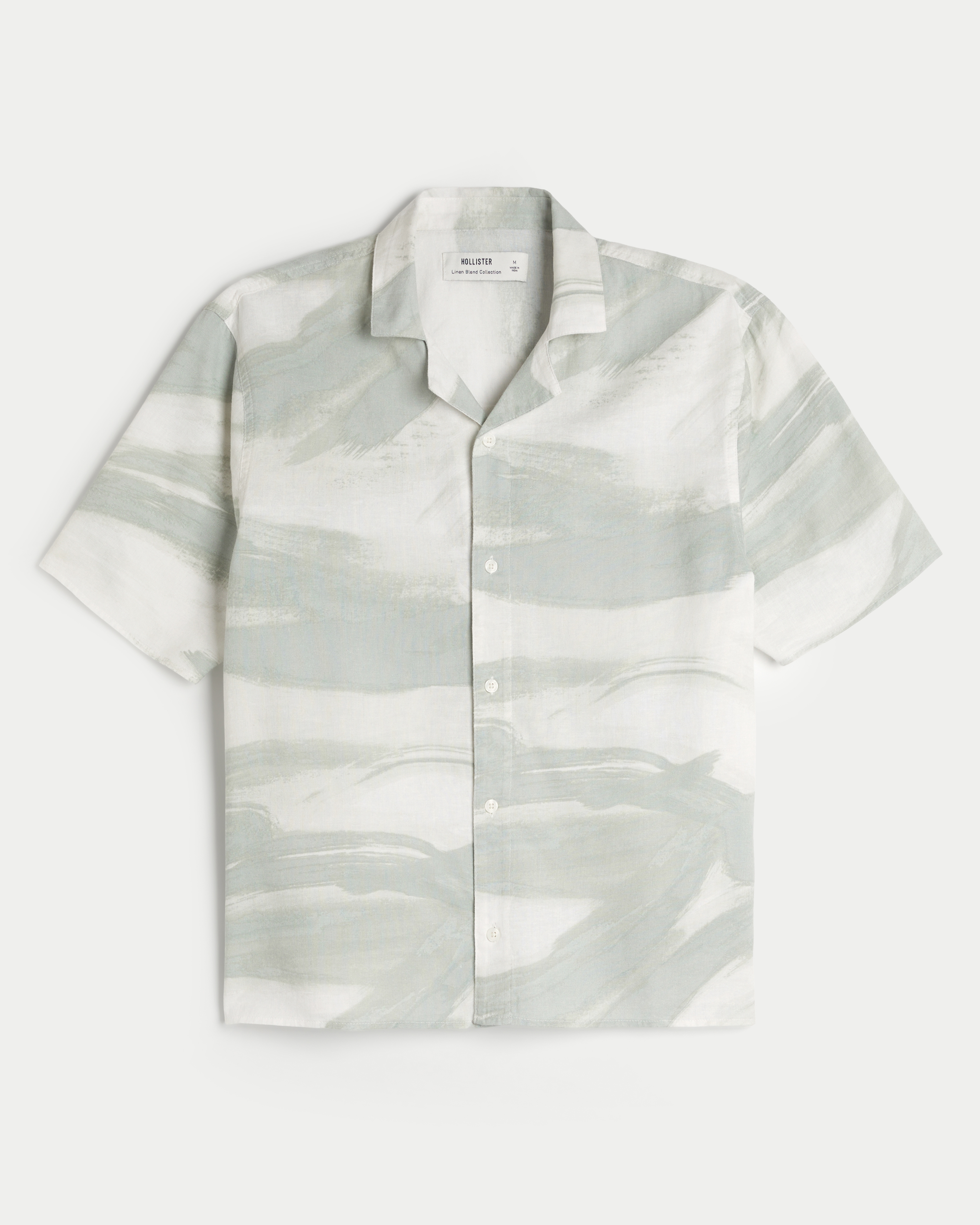 Boxy Short-Sleeve Linen-Blend Shirt