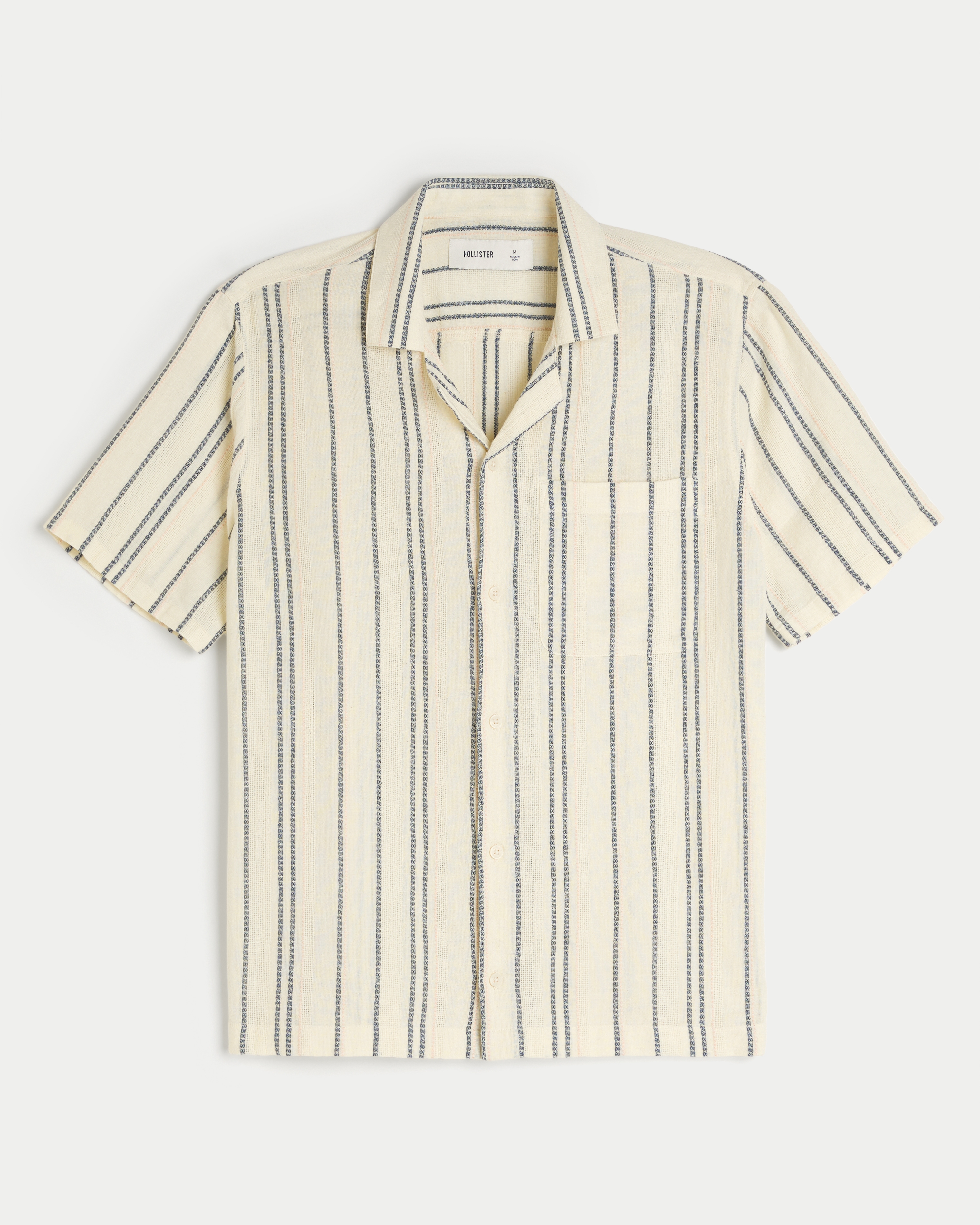 Relaxed Textural Short-Sleeve Shirt