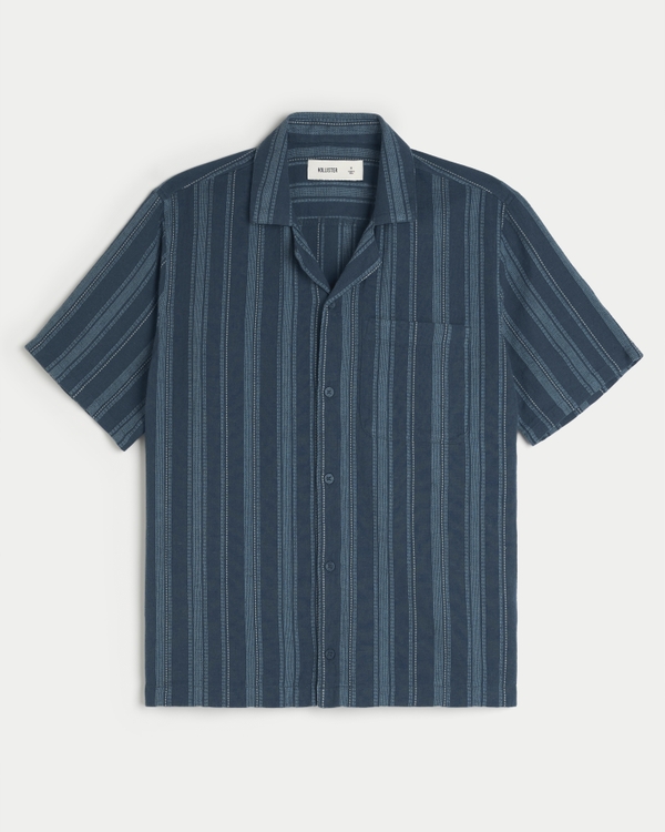 Relaxed Textural Short-Sleeve Shirt