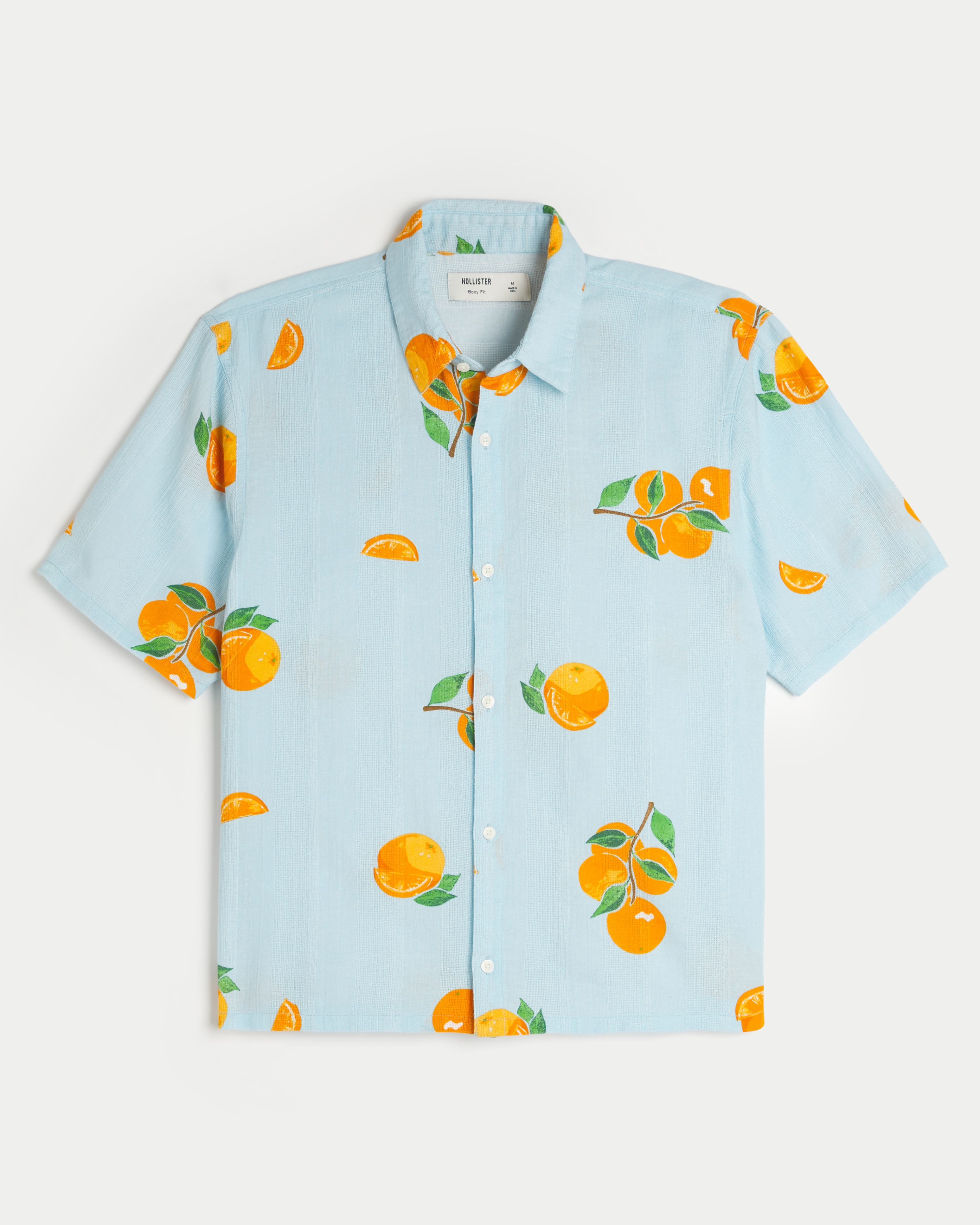 Boxy Short-Sleeve Pattern Shirt