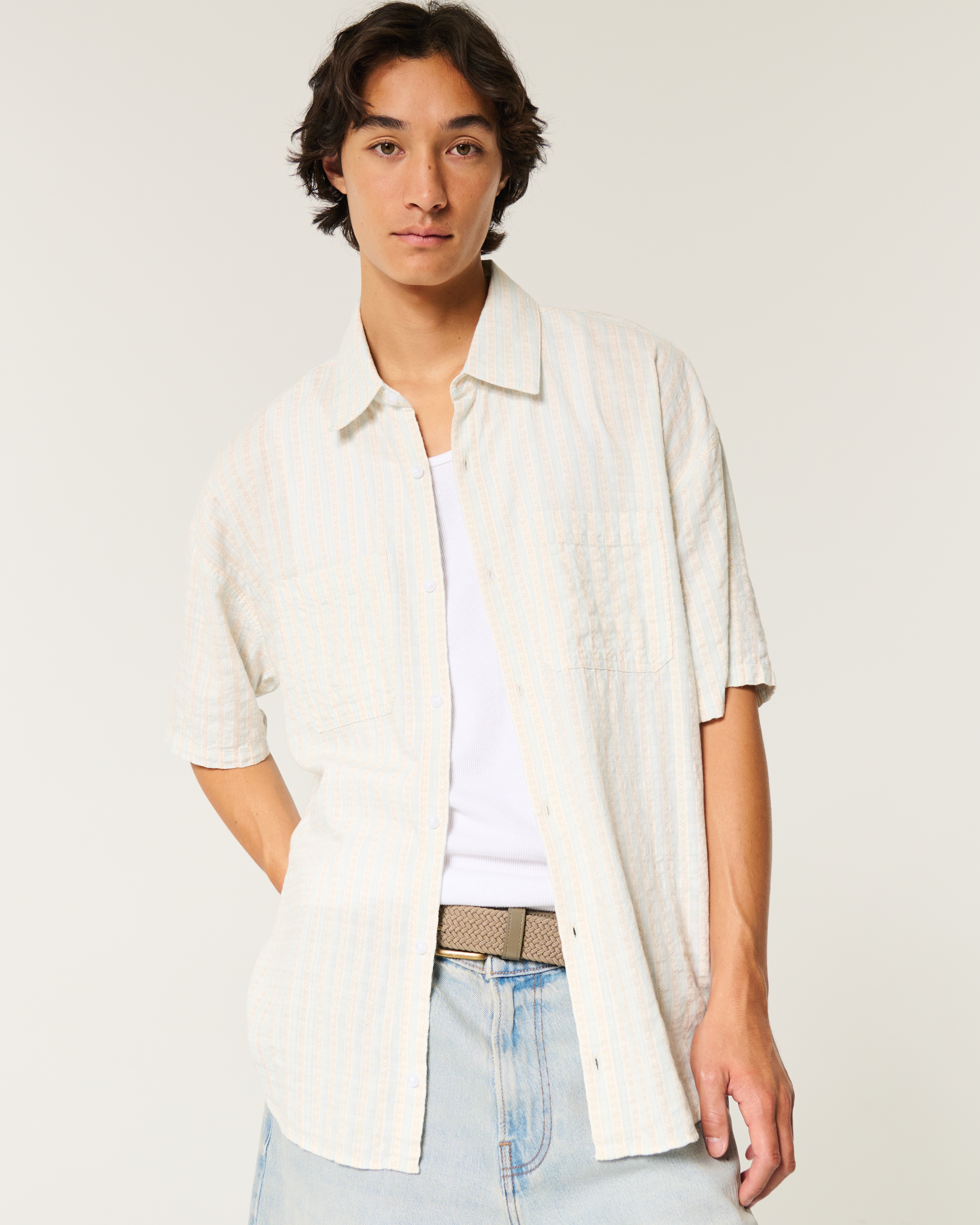 baggy button down shirt