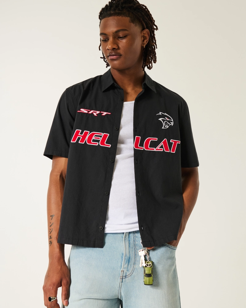 Boxy Short-Sleeve Dodge Hellcat Graphic Shirt