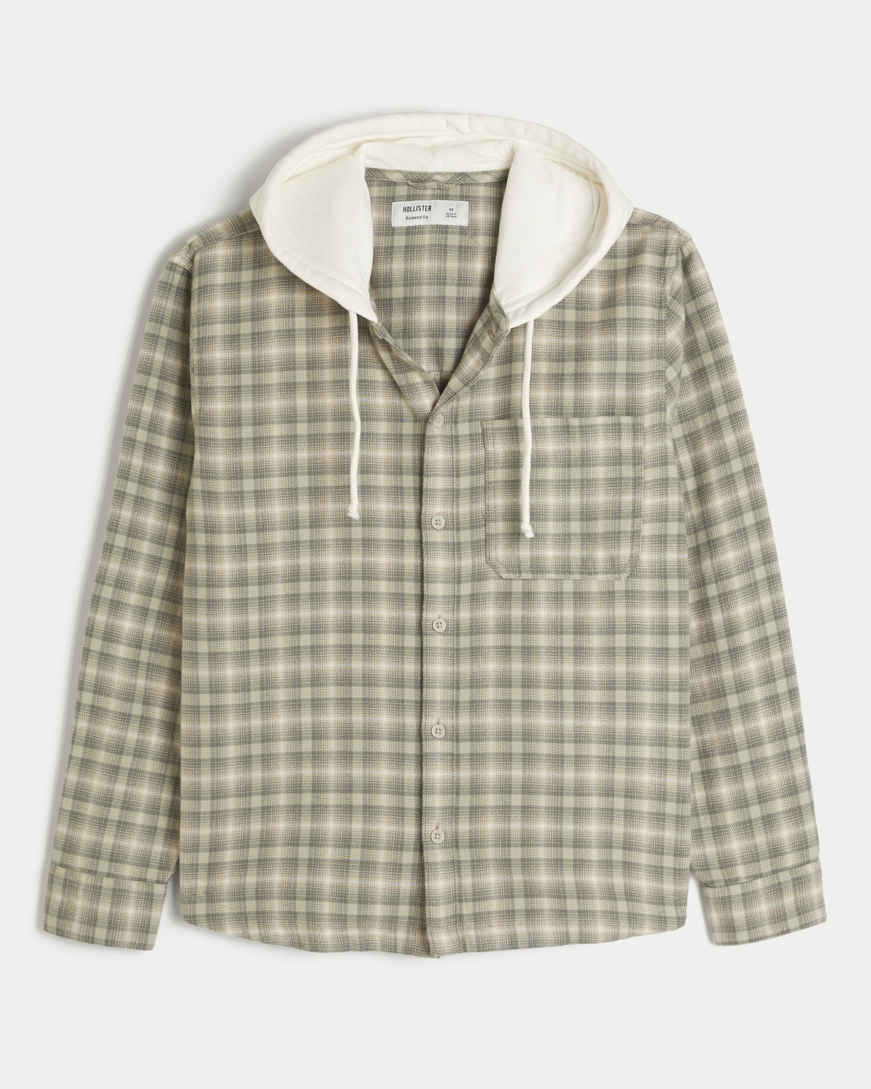 Relaxed Hooded Flannel Shirt