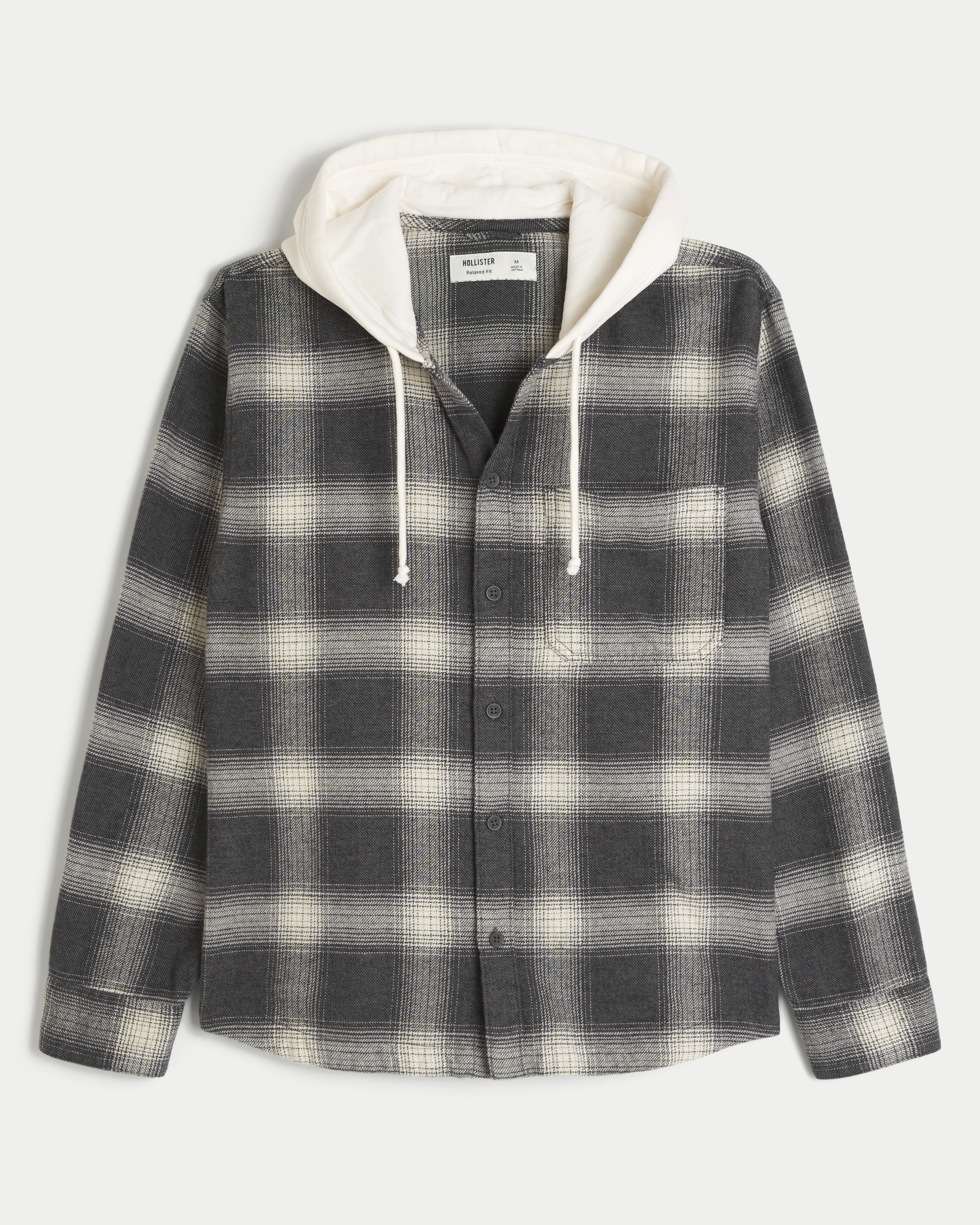 Relaxed Hooded Flannel Shirt