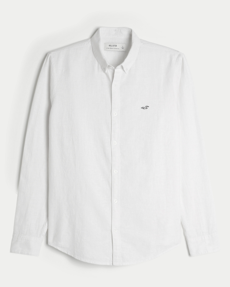 Men's Linen-Blend Button-Through Icon Shirt Men's Sale