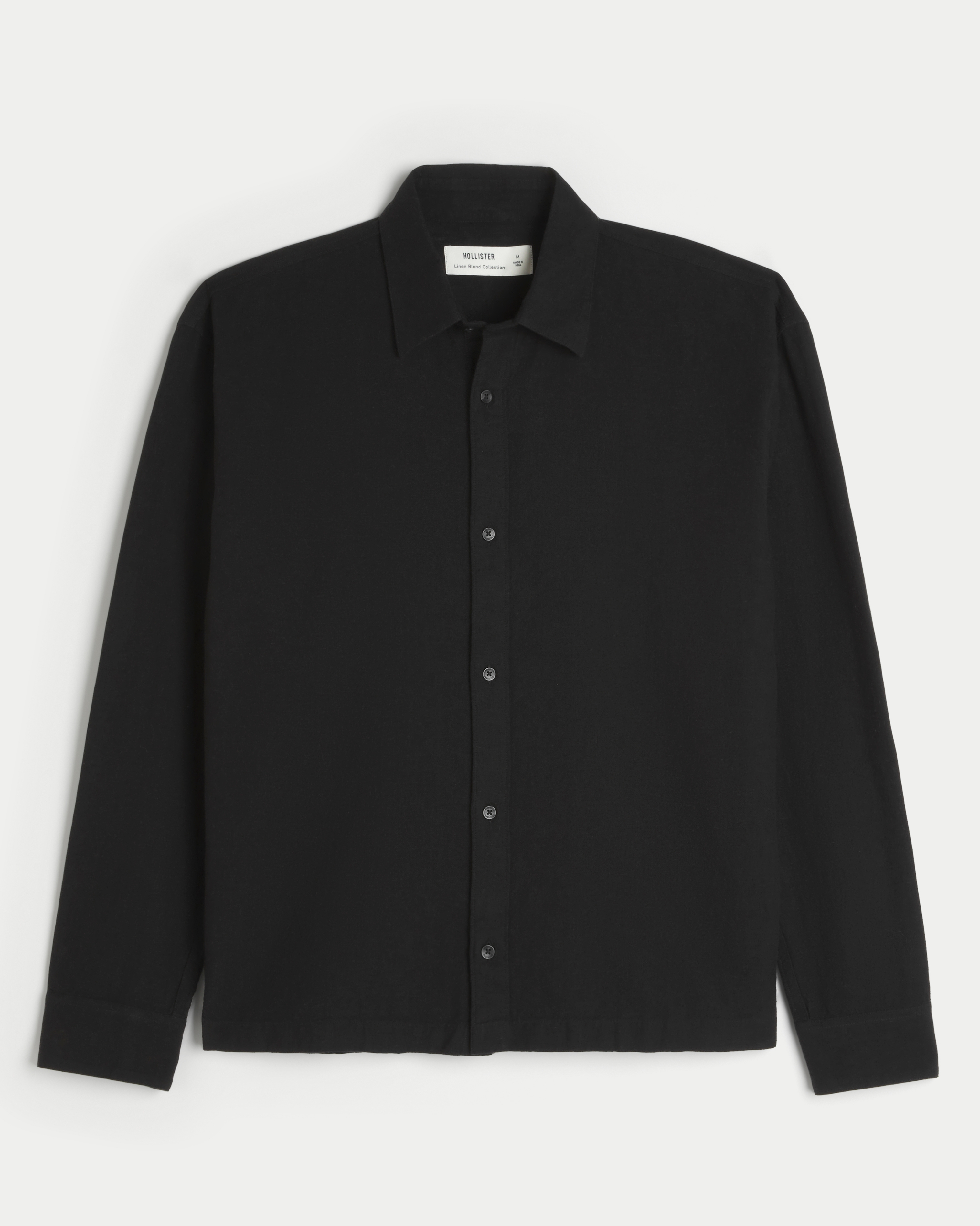 Linen-Blend Button-Through Shirt