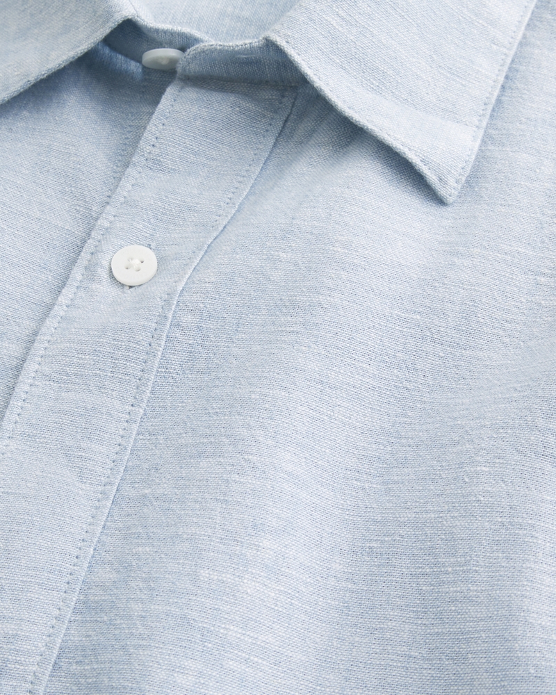 Linen-Blend Button-Through Shirt