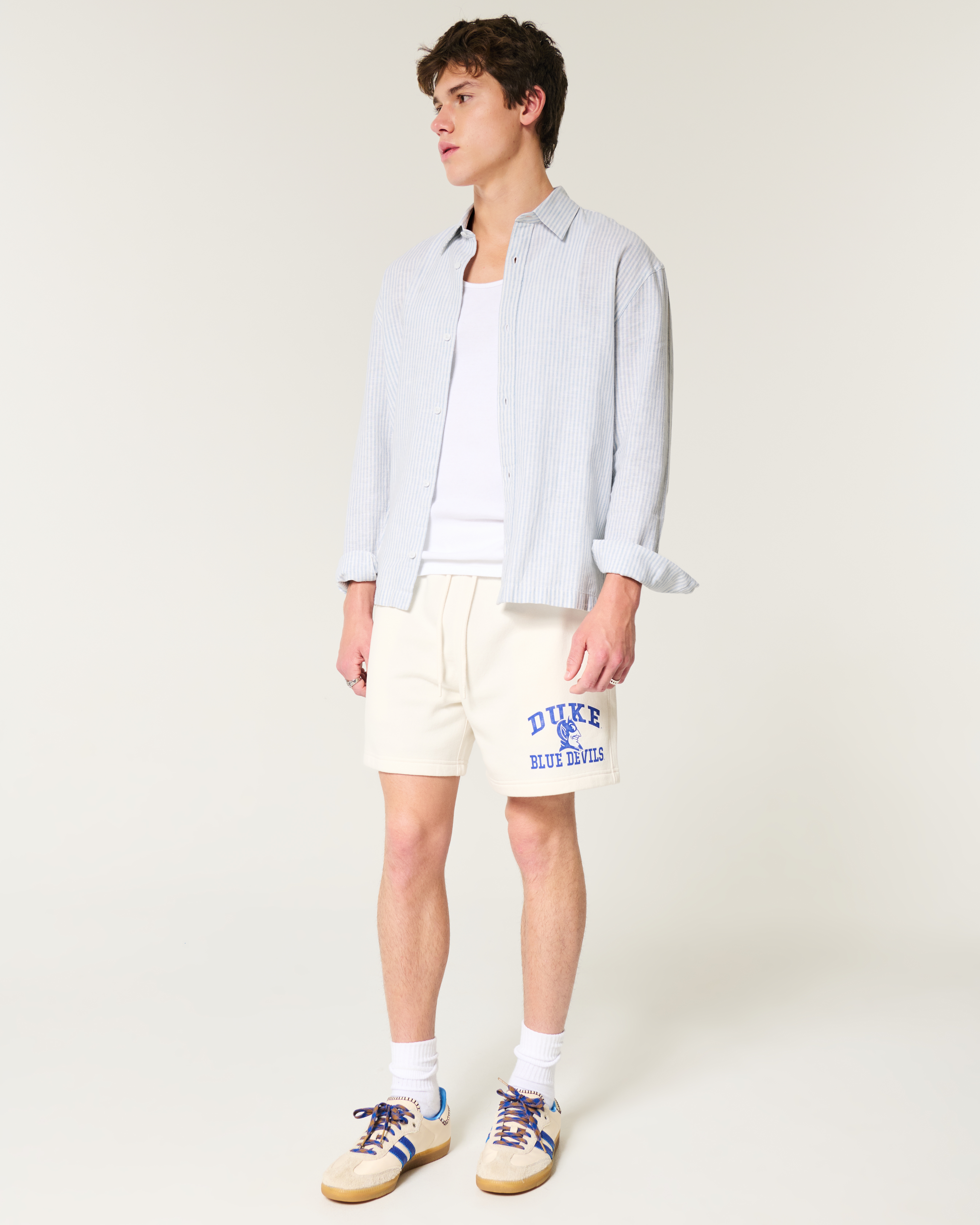 Linen-Blend Button-Through Shirt