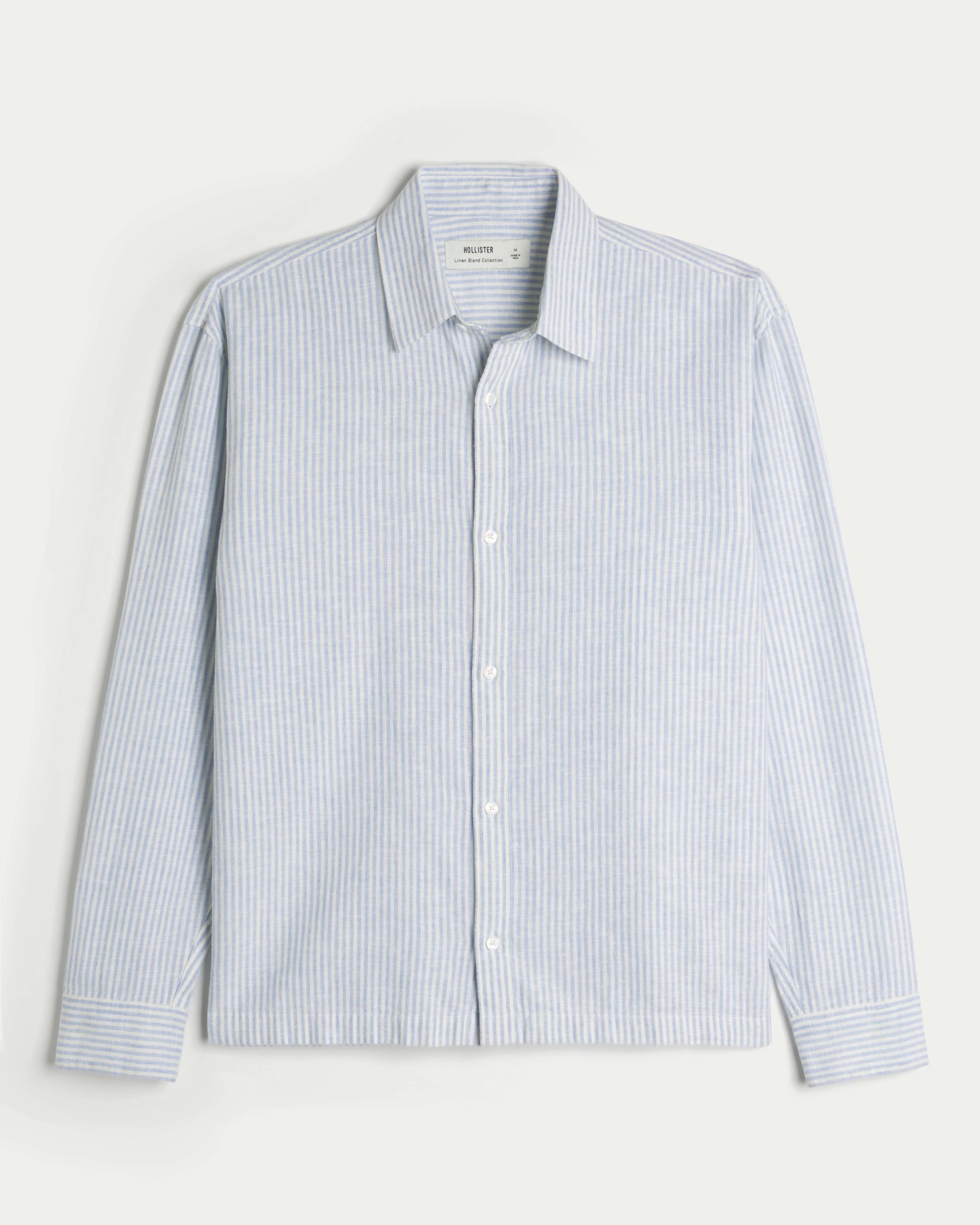 Chemise entièrement boutonnée en mélange de lin