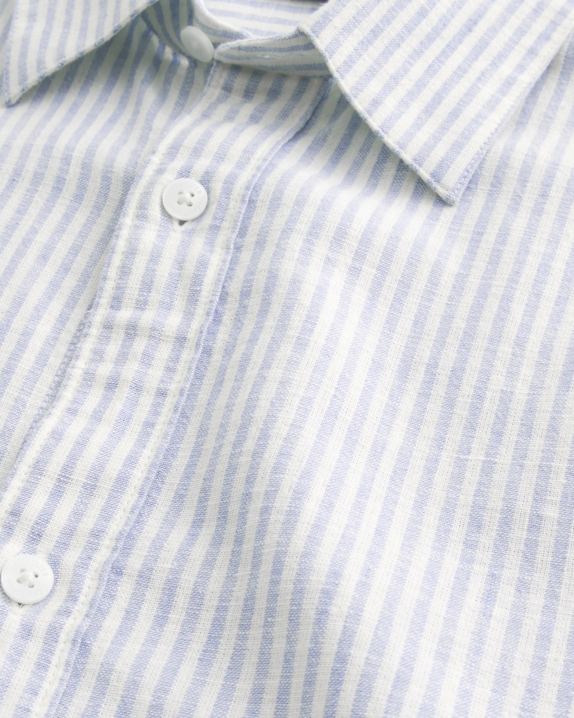 Linen-Blend Button-Through Shirt