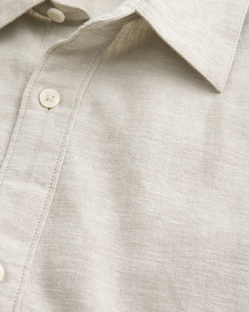Linen-Blend Button-Through Shirt