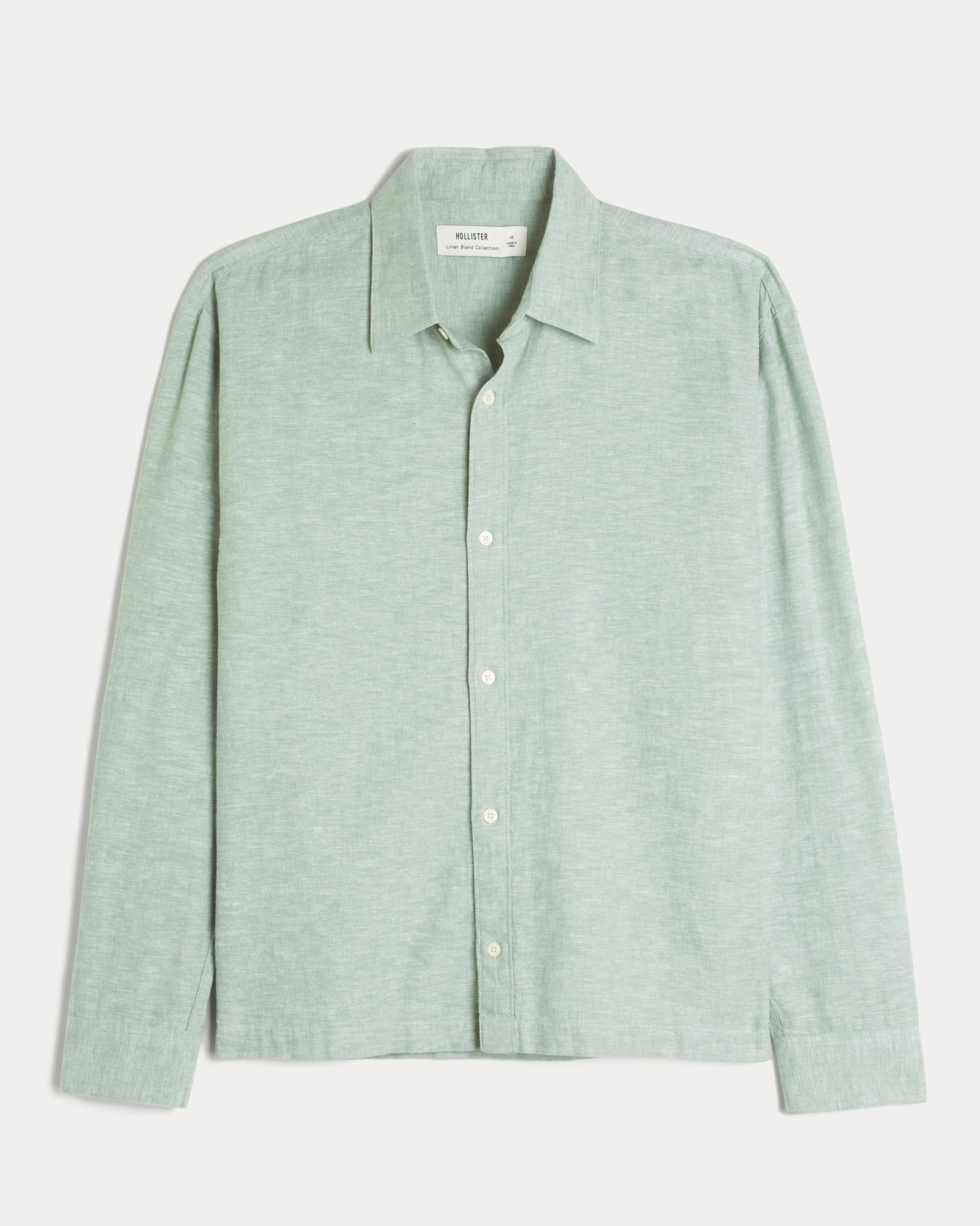Linen-Blend Button-Through Shirt