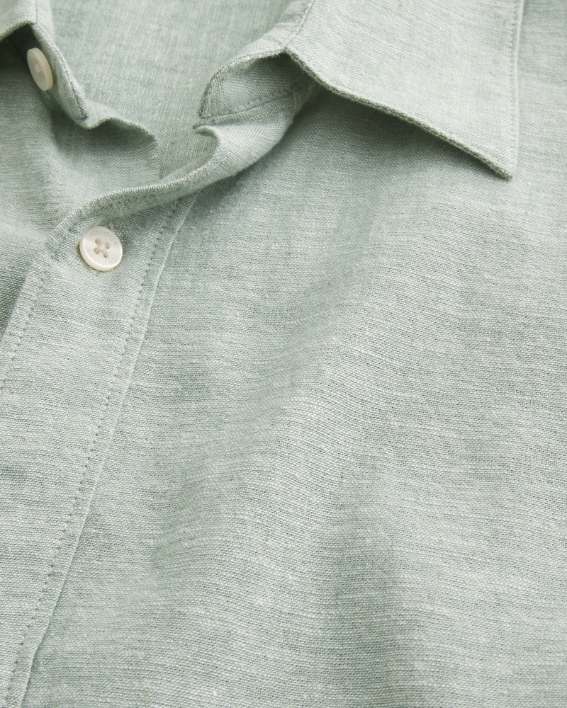 Linen-Blend Button-Through Shirt