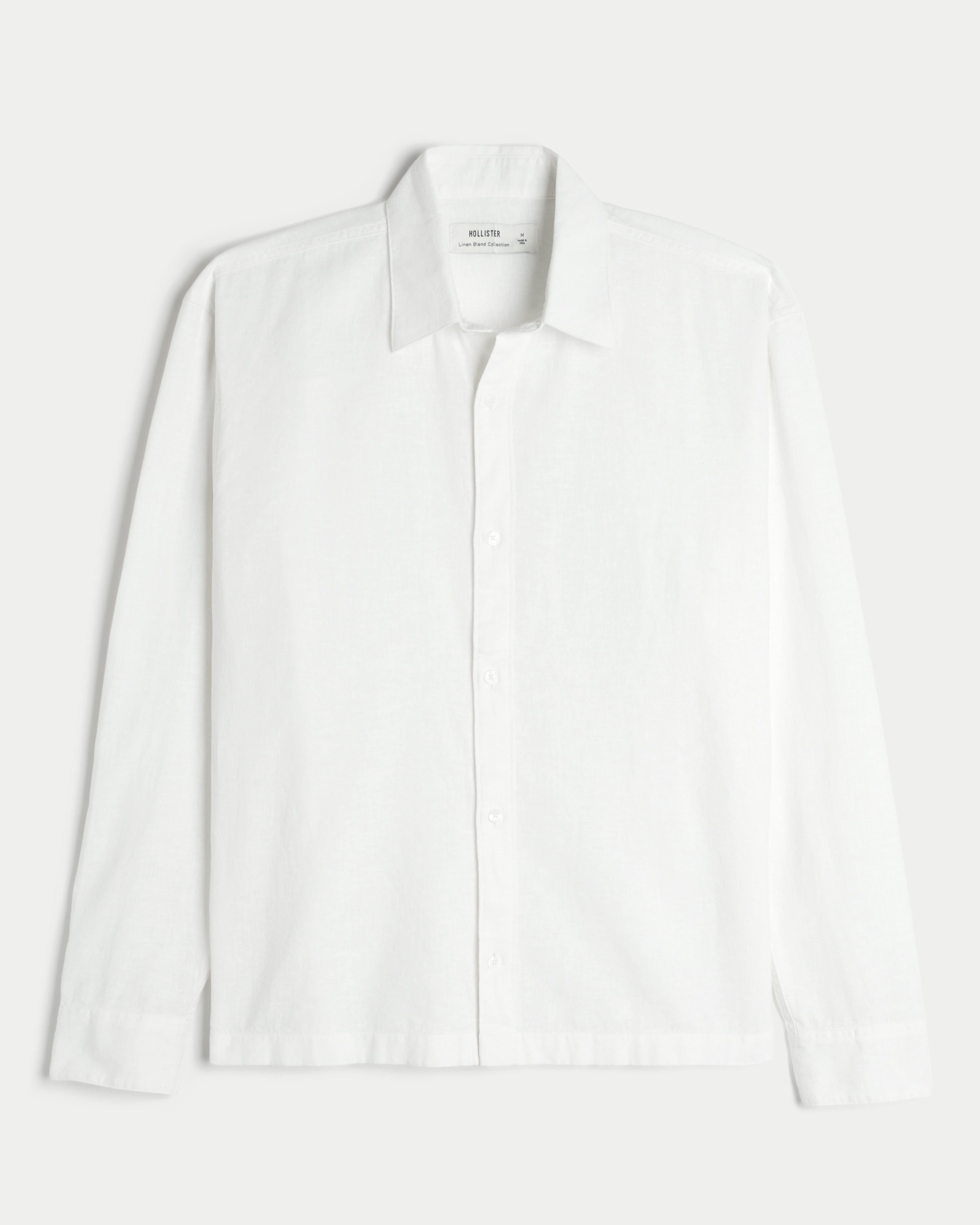 Linen-Blend Button-Through Shirt