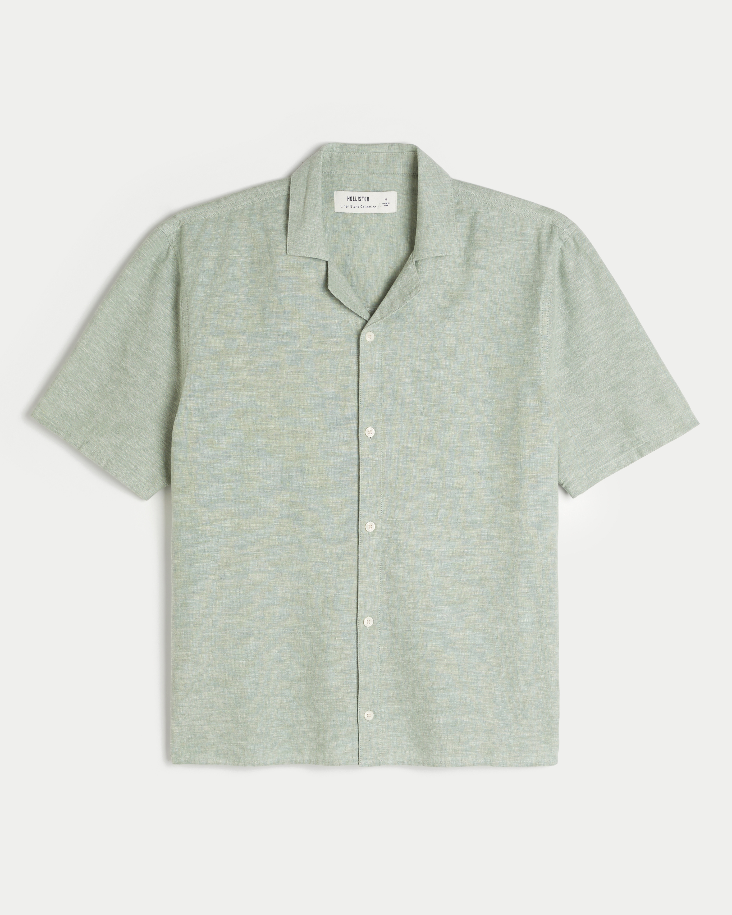 Boxy Short-Sleeve Linen-Blend Shirt